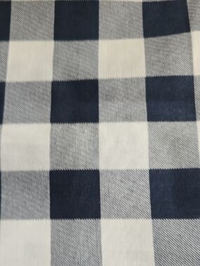 Navy and White Buffalo Check Fabric 31" X 44"